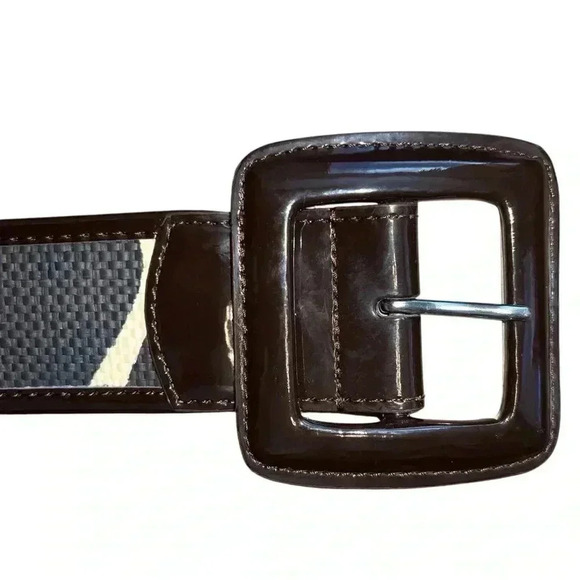 Women’s Belt wide square buckle straw - Picture 2 of 7